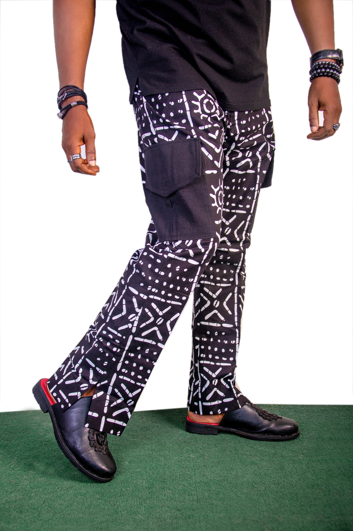 Bold Black Print Ankara Pants